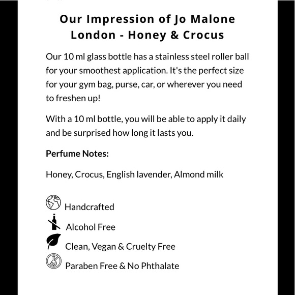 Oil Perfumery Honey and Crocus rollerball - Picture 2 of 2